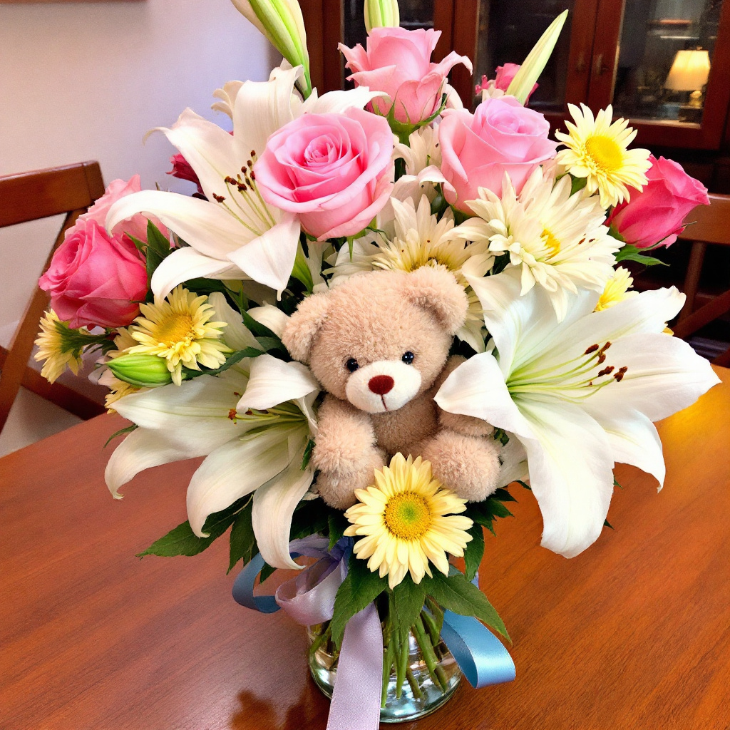 Flower arrangements for new baby celebration(1)